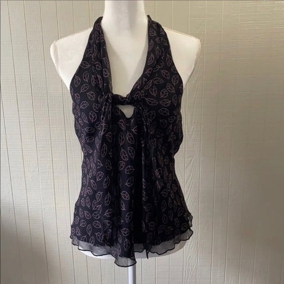Laundry by Shelli Segal Silk Halter Blouse Size L - Picture 1 of 4